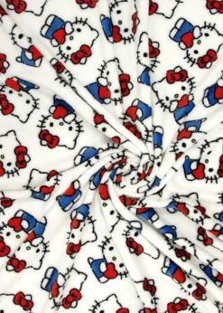 Hello Kitty White Heartheld Fleece Throw