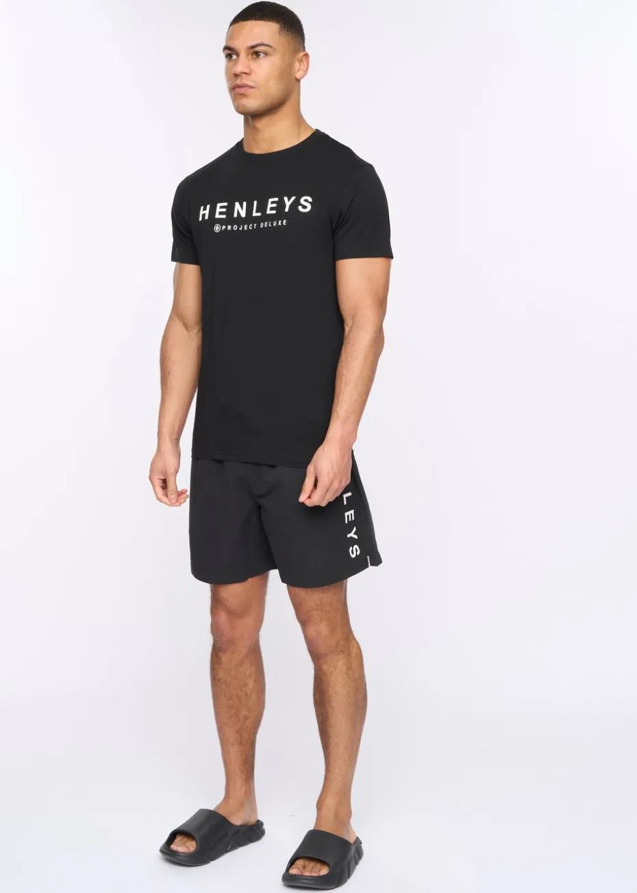 Henleys Black Henybold Swim Shorts