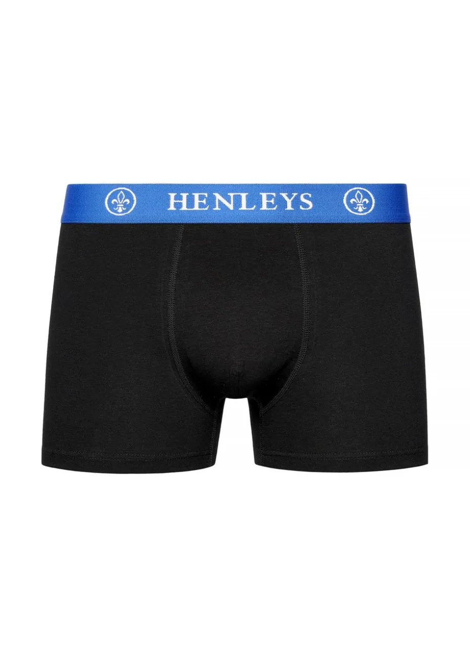 Henleys Black Primas Boxers (3 Pack)