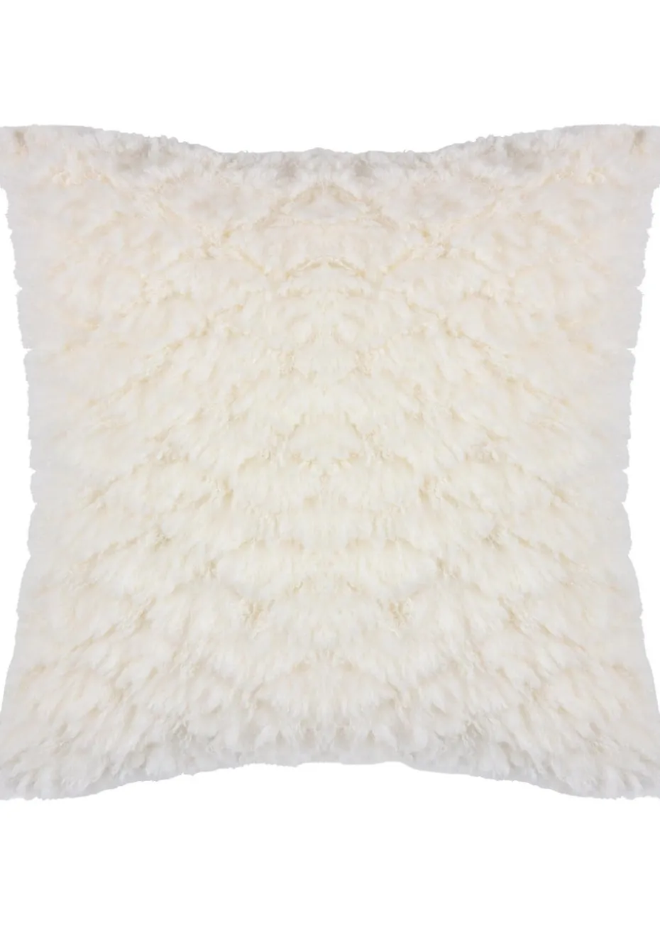 Heya Home Fluff Ball Faux Fur Filled Cushion (45cm x 45cm x 8cm)