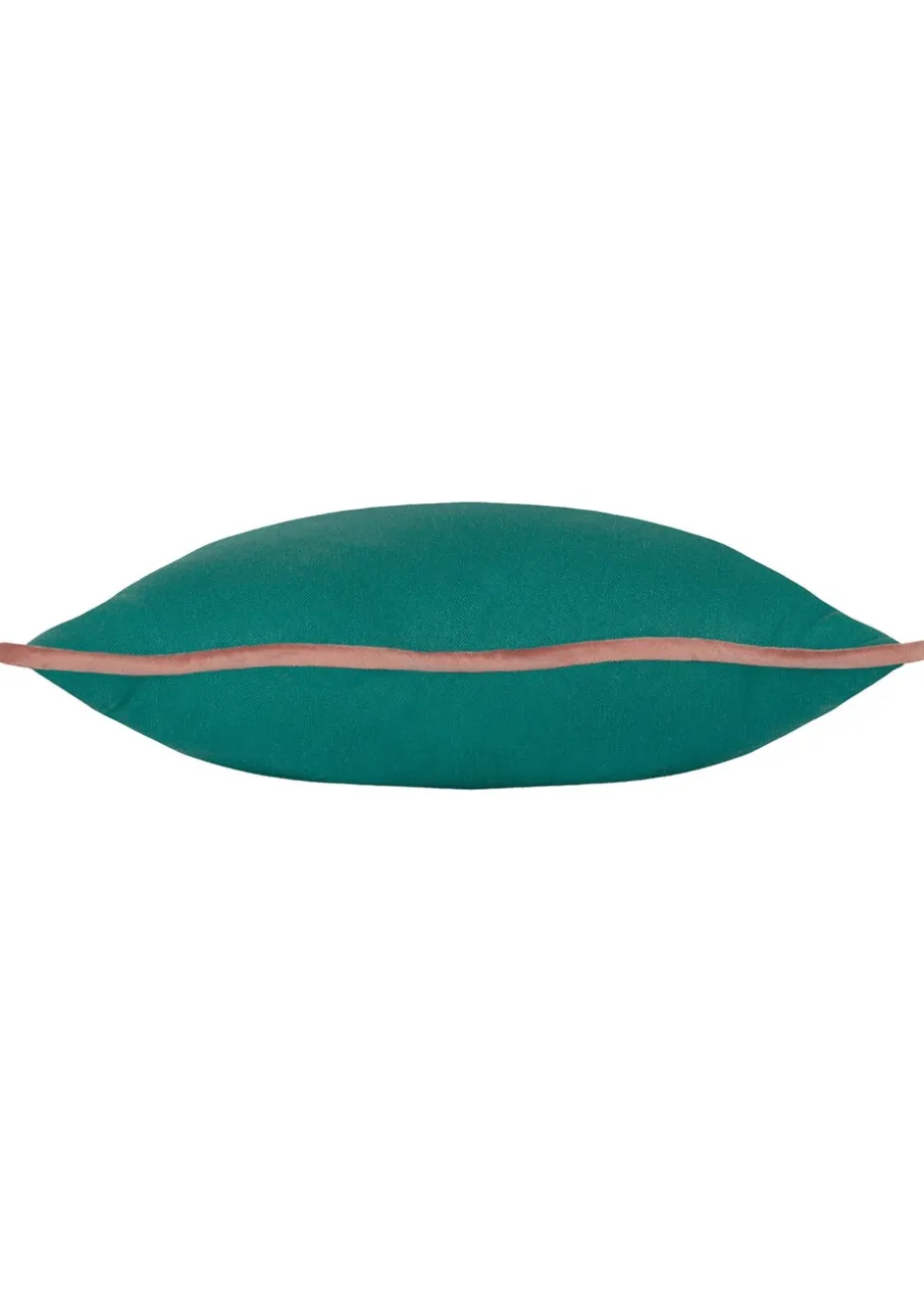 Heya Home Wiggle Velvet Piped Ready Filled Cushion (45cm x 45cm x 8cm)