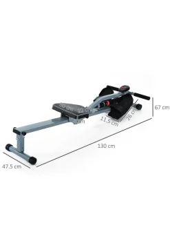 HOMCOM 12 Level Fitness Rowing Machine Cardio Fitness Workout & Gym Training
