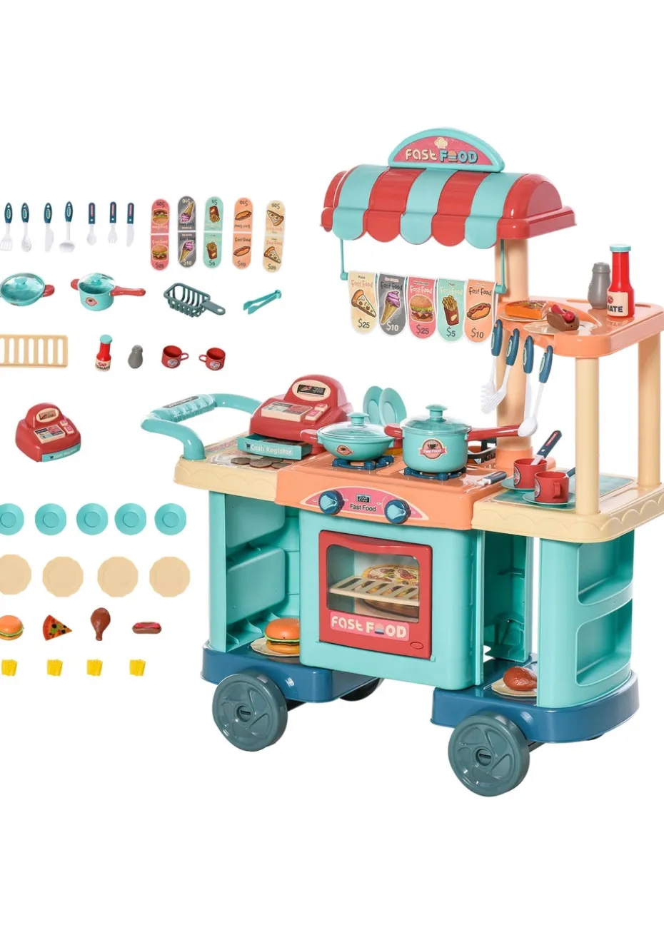 HOMCOM 50 Pcs Kids Kitchen Play Set