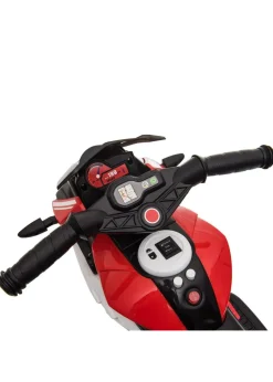 HOMCOM Kids Electric Motorcycle Ride-On Toy 6V Battery with Music, Horn and Lights (Red)