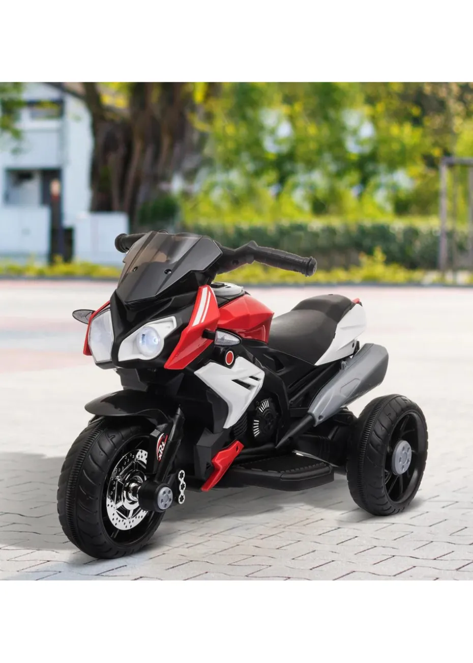 HOMCOM Kids Electric Motorcycle Ride-On Toy 6V Battery with Music, Horn and Lights (Red)