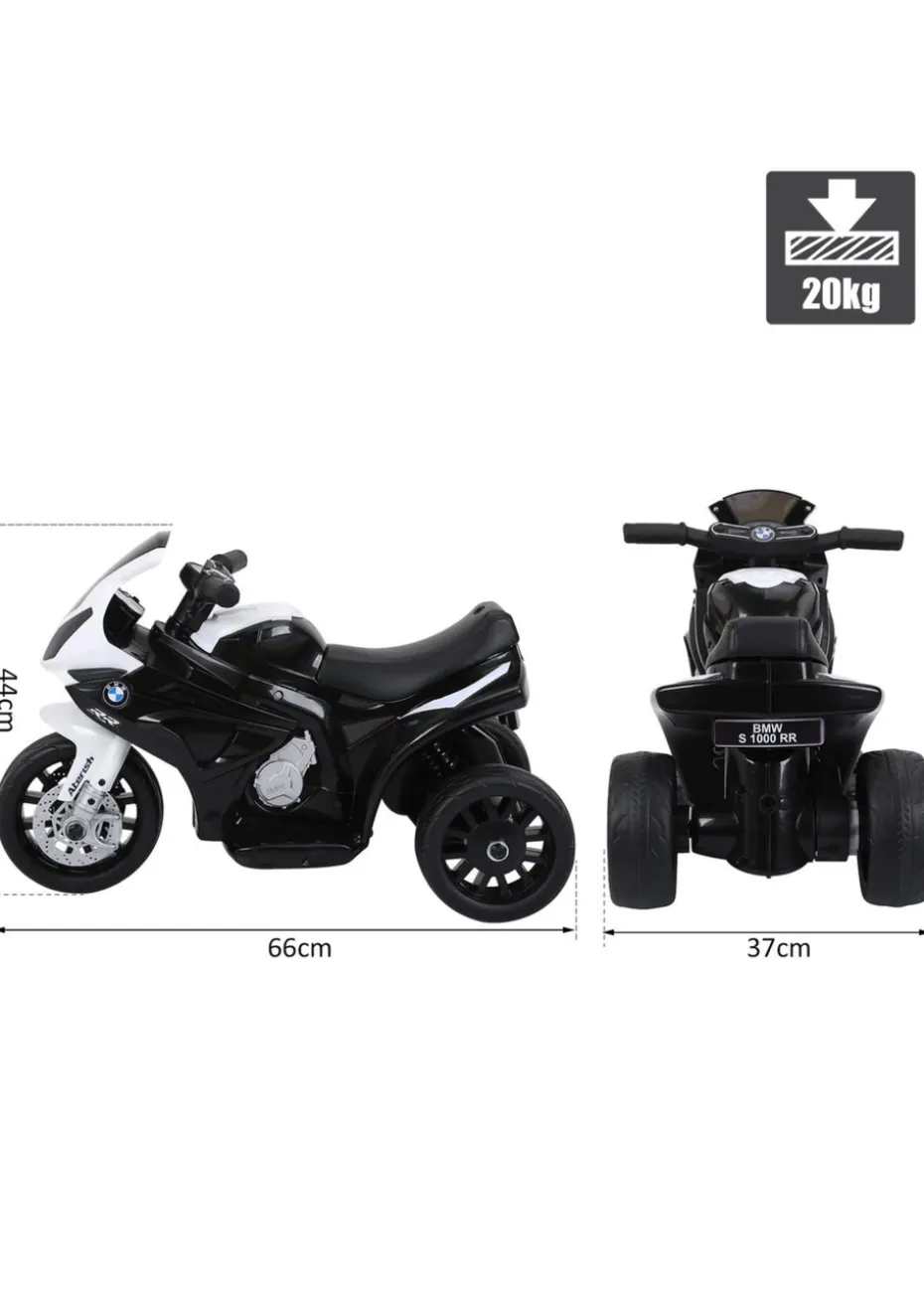 HOMCOM Kids Electric Ride on Motorcycle BMW Licensed with Headlights and Music (Black)