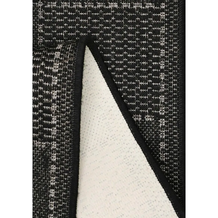 Homemaker Black Check Gel Flatweave Runner Rug