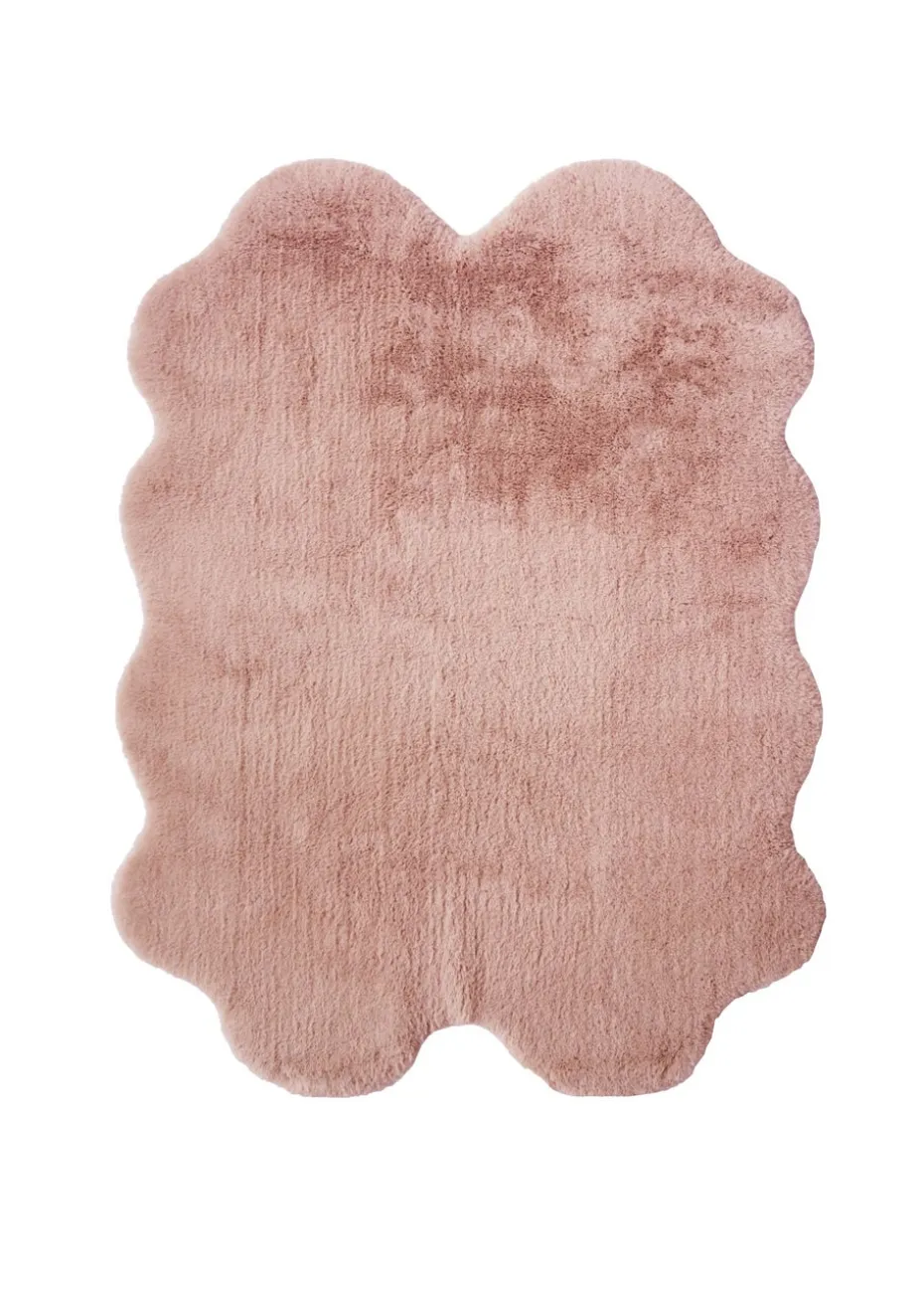 Homemaker Blush Luxury Fur Quad Rug
