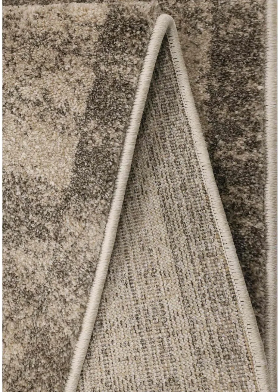 Homemaker Freya Texture Border Taupe Rug