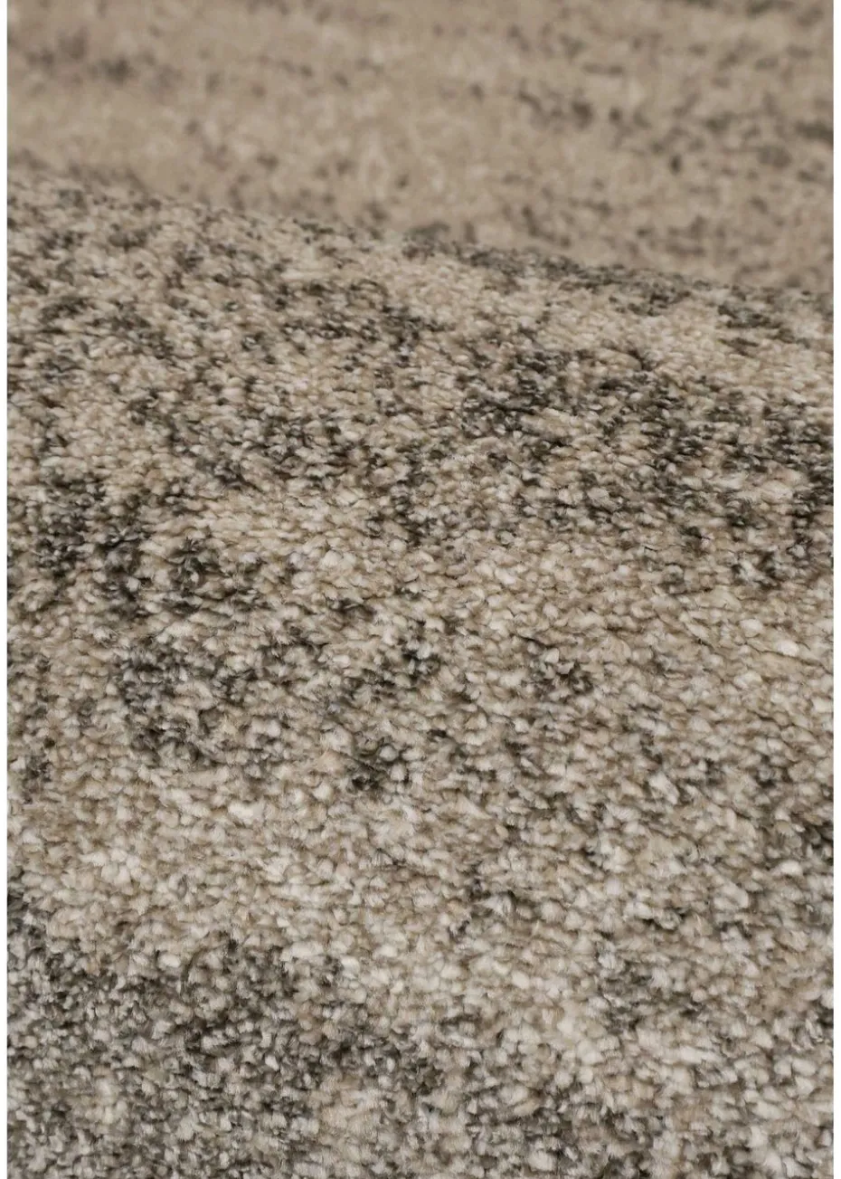 Homemaker Freya Texture Border Taupe Rug