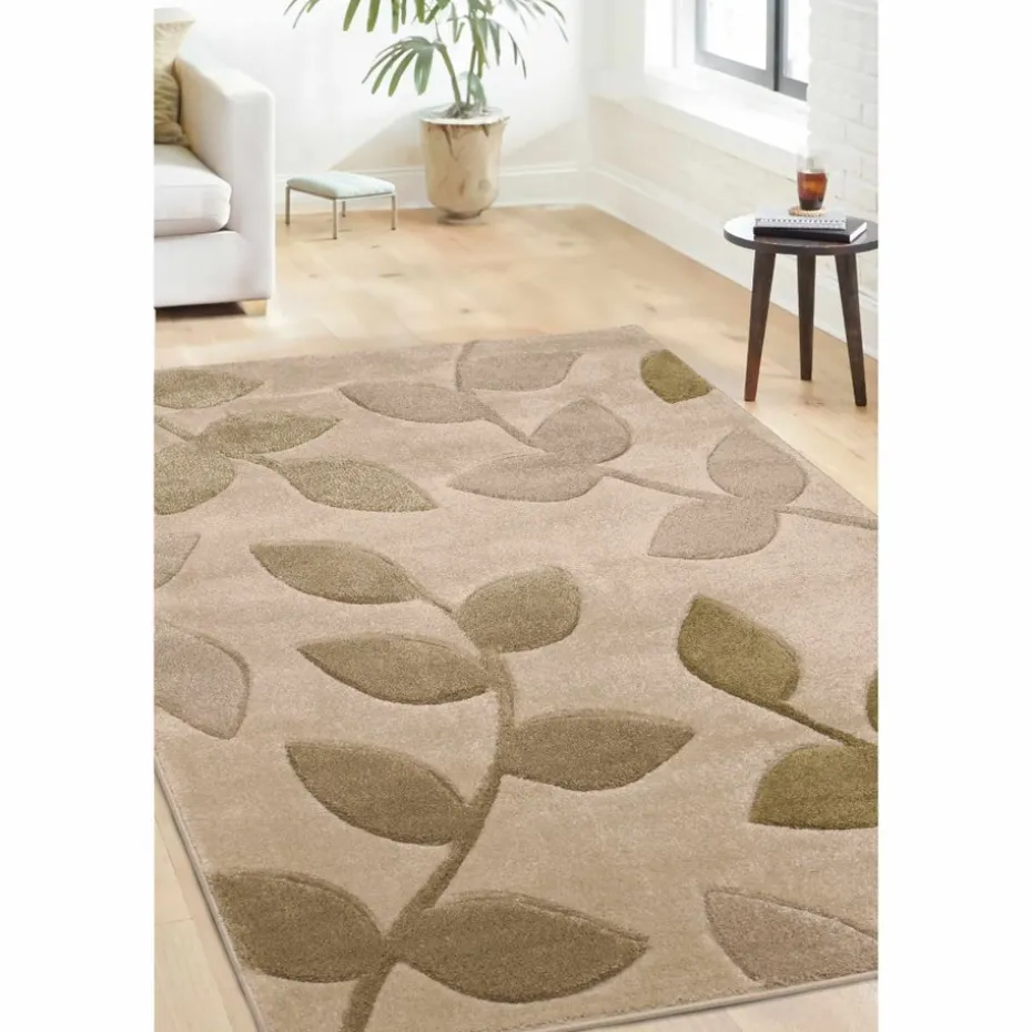 Homemaker Green Leaf Design Rug