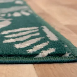 Homemaker Green Leaf Print Rug