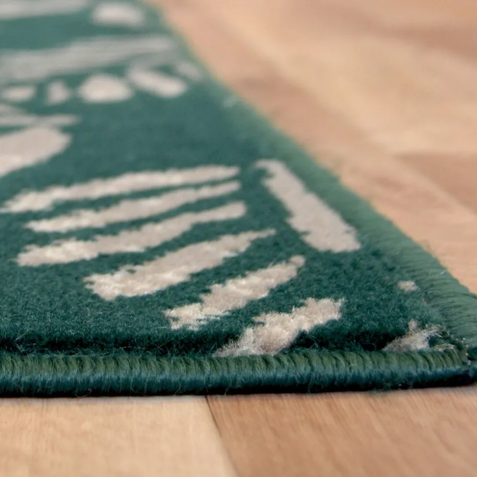 Homemaker Green Leaf Print Rug