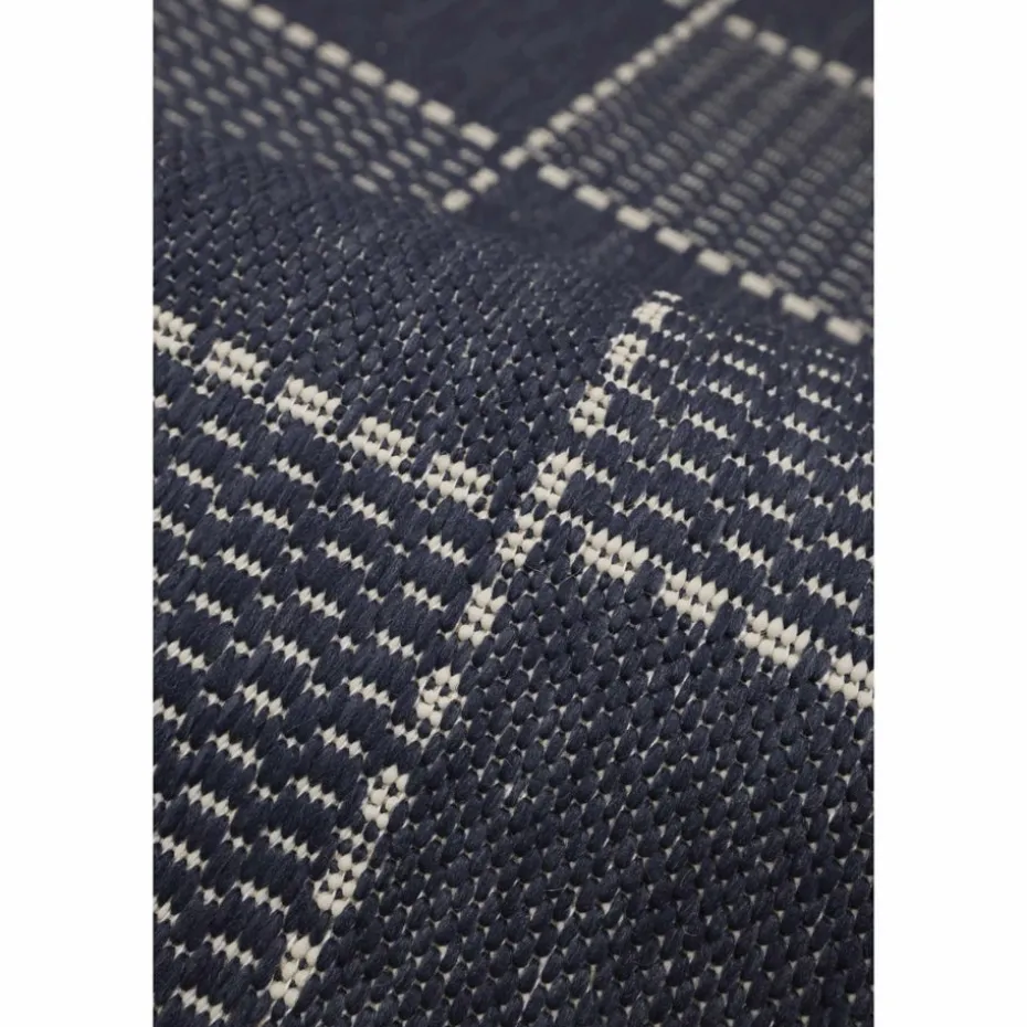 Homemaker Navy Check Gel Flatweave Rug