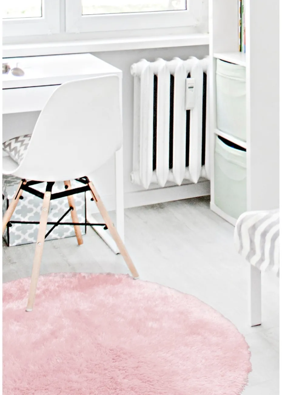 Homemaker Pink Softwashable Circle Rug