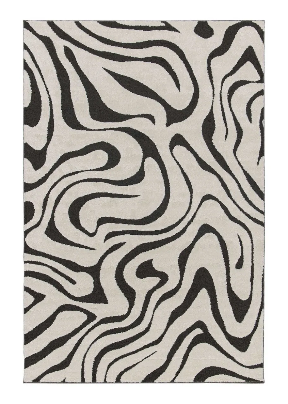 Homemaker Reef Ripple Black/Off White Mono Rug