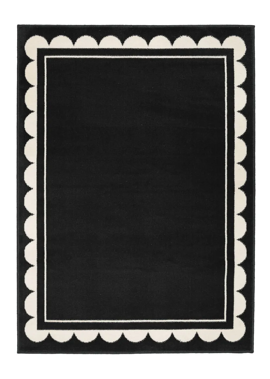 Homemaker Scallop Black Rug