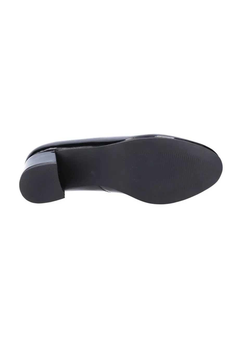 Hush Puppies Black Anna Patent Court Shoes