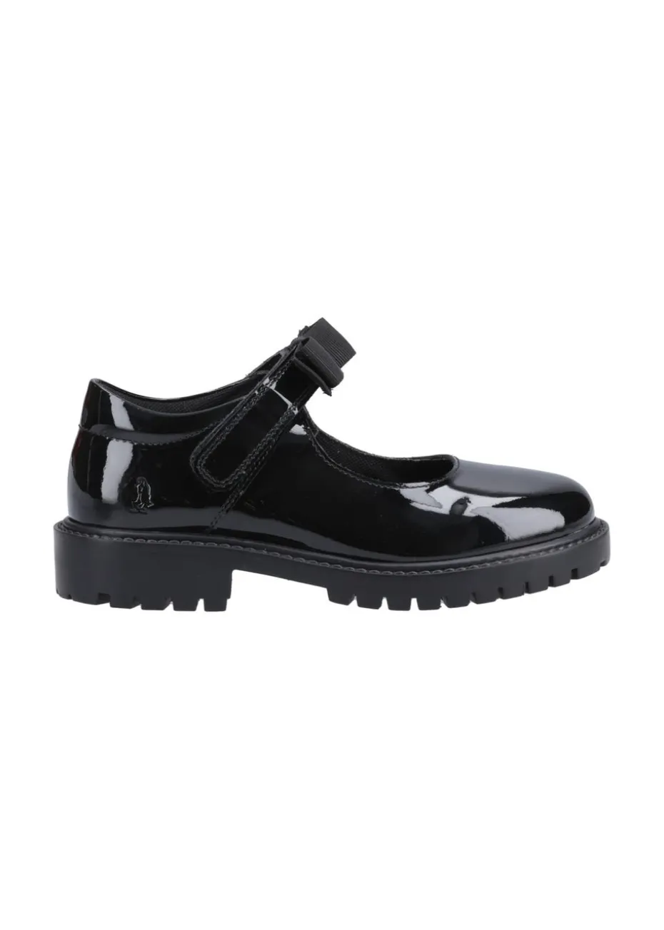 Hush Puppies Black Astrid Bow Patent Junior