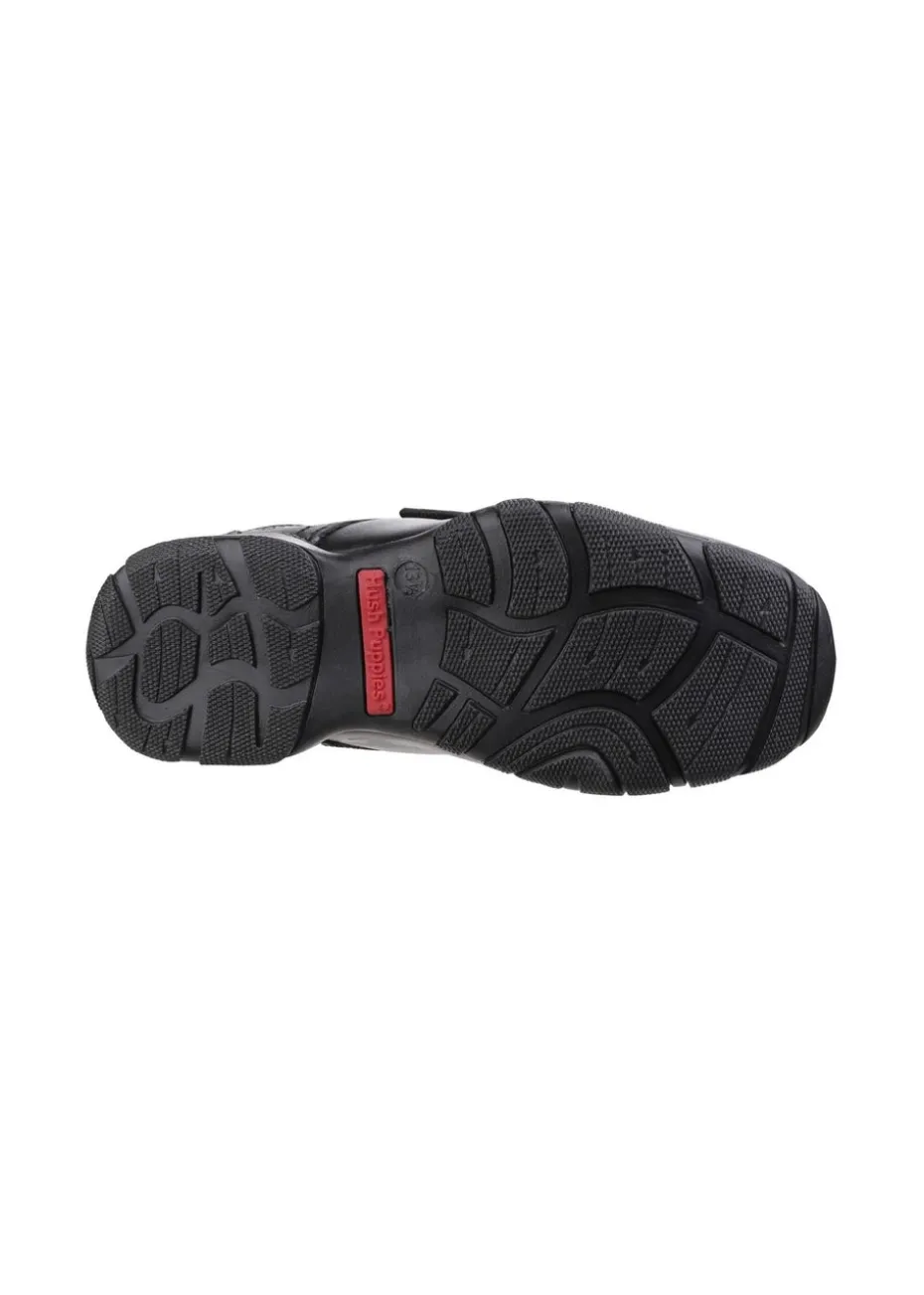 Hush Puppies Black Freddy 2 Senior School Shoe