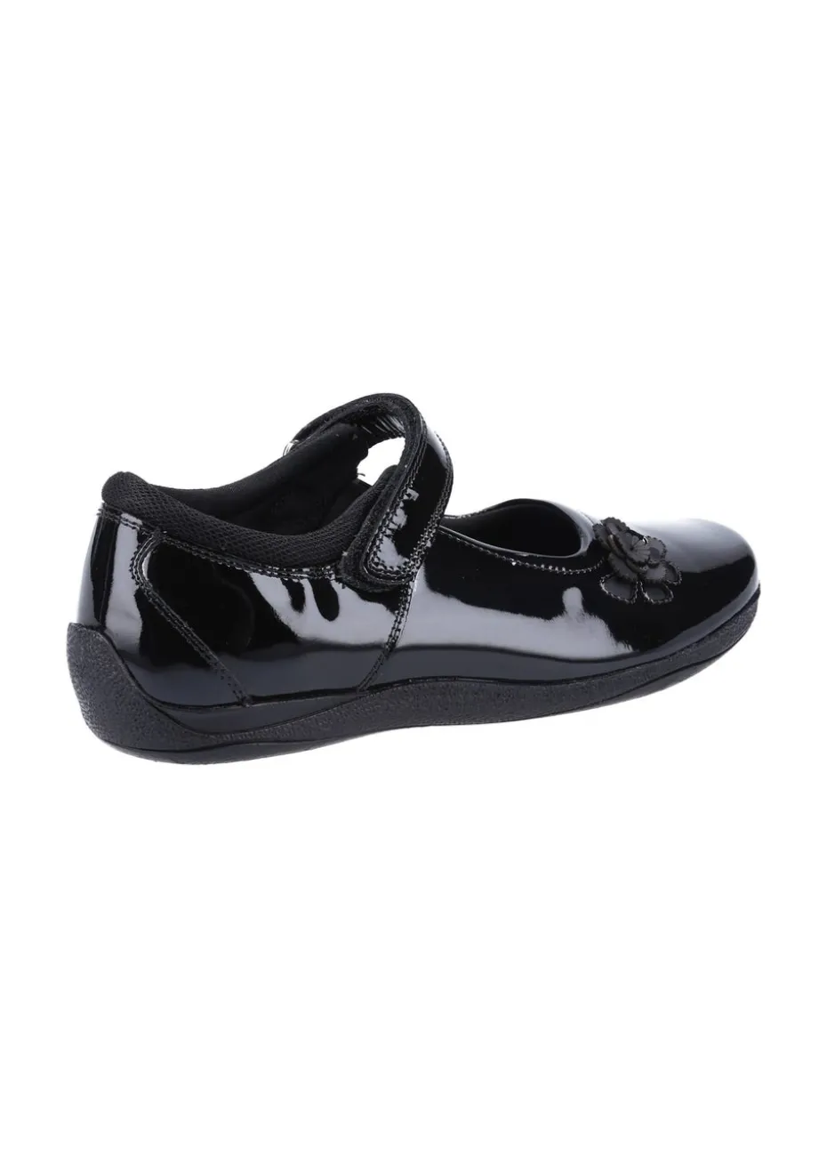 Hush Puppies Black Jessica Senior Patent School Shoe