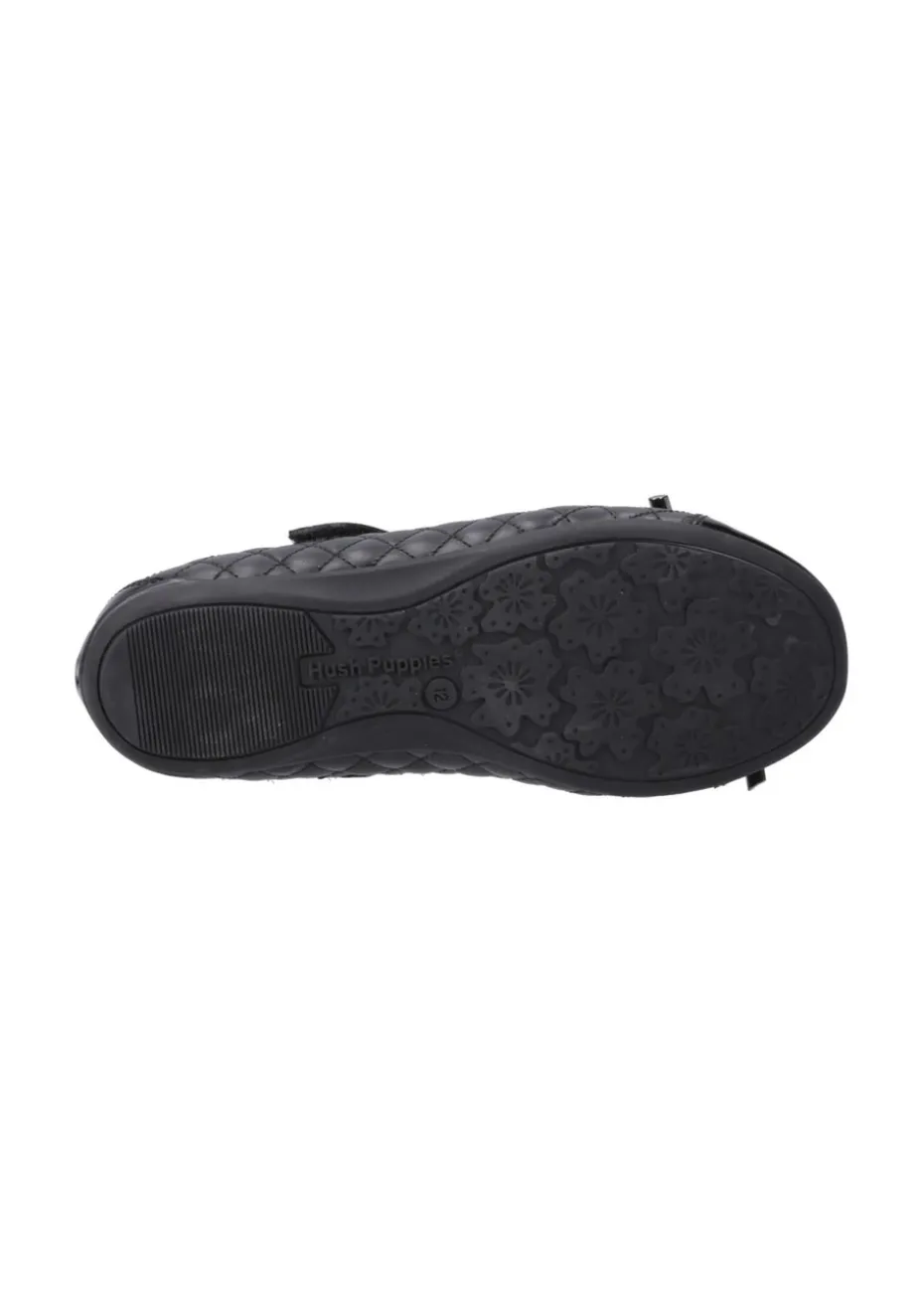 Hush Puppies Black Lottie Quilt Ballerina Senior