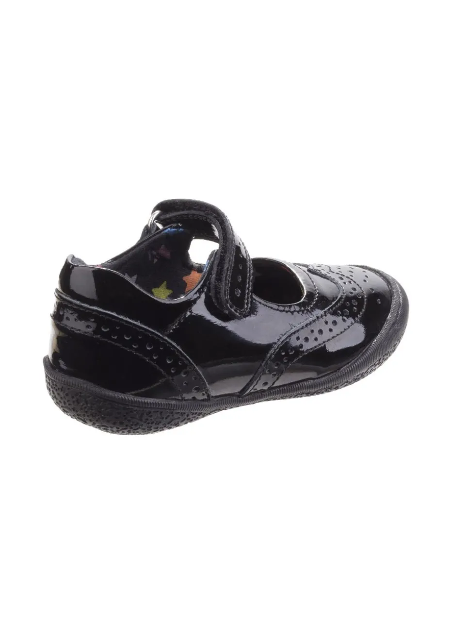 Hush Puppies Black Rina Junior Patent School Shoe