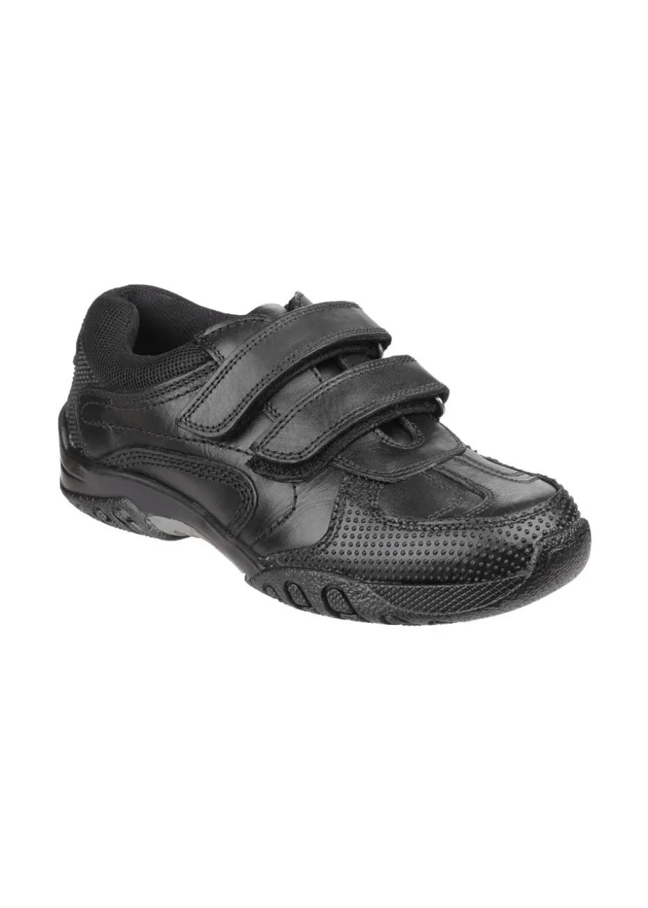 Hush Puppies Boys Black Jezza Junior School Shoes (Younger 10-Older 2.5)