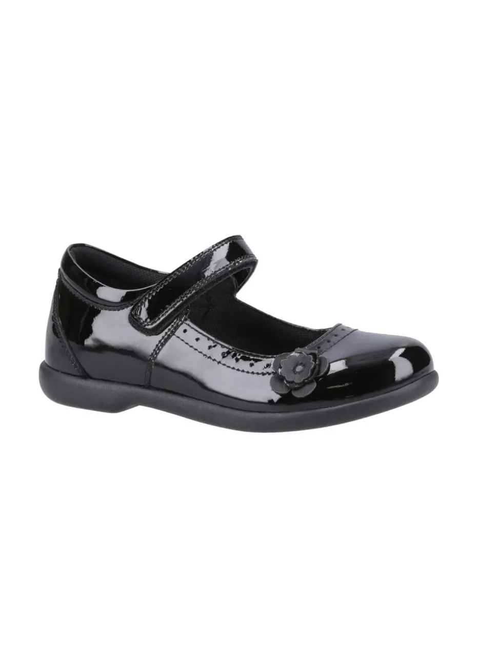 Hush Puppies Girls Black Bethany Patent Junior School Shoes (Younger 10-Older 2)