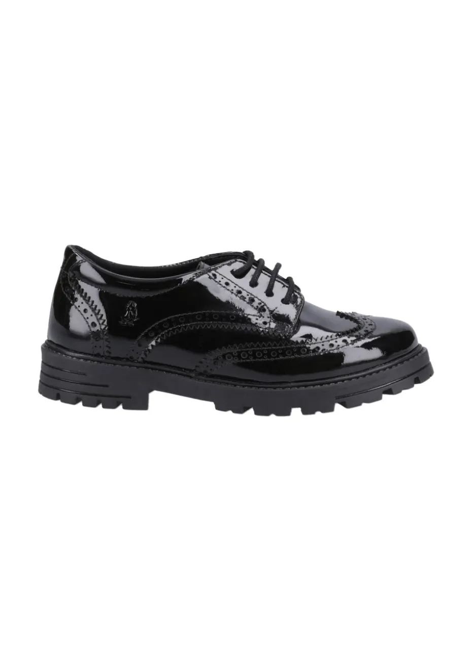 Hush Puppies Girls Black Maxine Patent Junior School Shoes (Younger 10 - Older 2)