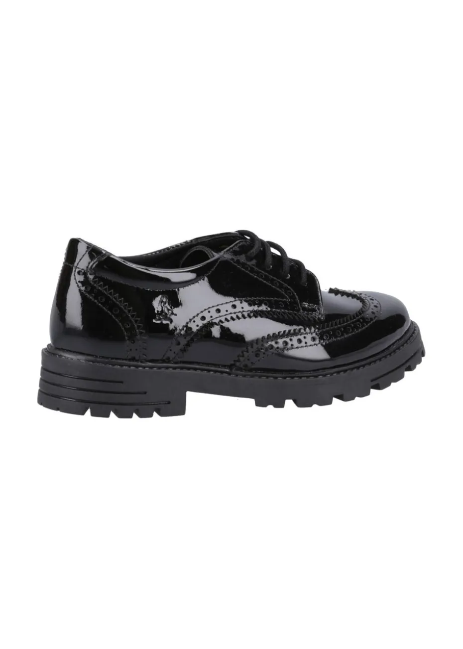Hush Puppies Girls Black Maxine Patent Junior School Shoes (Younger 10 - Older 2)