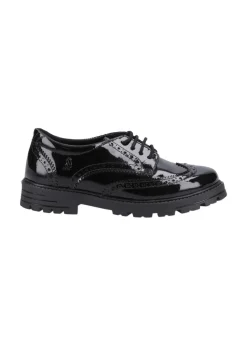 Hush Puppies Girls Black Maxine Patent Senior School Shoes (Older 6-7)