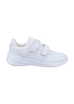 Hush Puppies Unisex White Marling Easy Junior School Shoes (Younger 10 - Older 2)