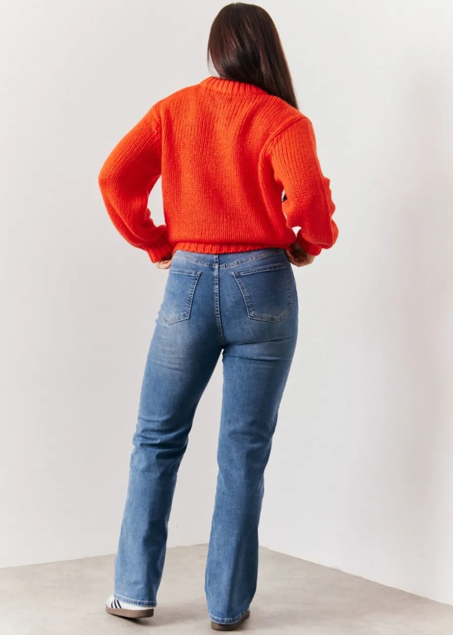 In The Style Red Chunky Knit Jumper