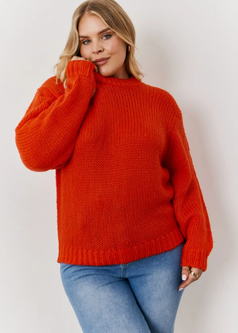 In The Style Red Chunky Knit Jumper