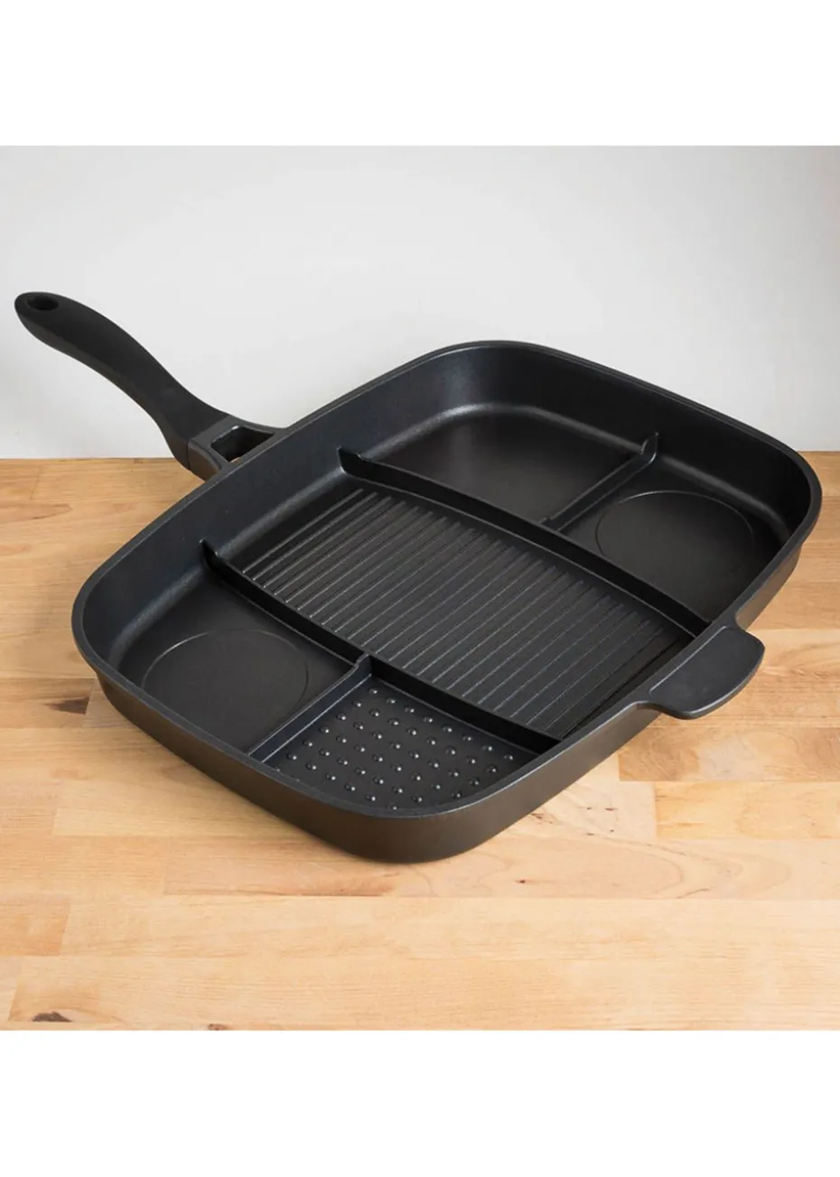 Ingenious Black Lazy Man Frying Pan