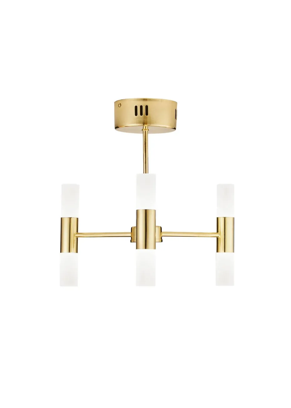 Inlight 3 Arm Brass Tube 6LT Led Chandelier (35cm x 39cm)
