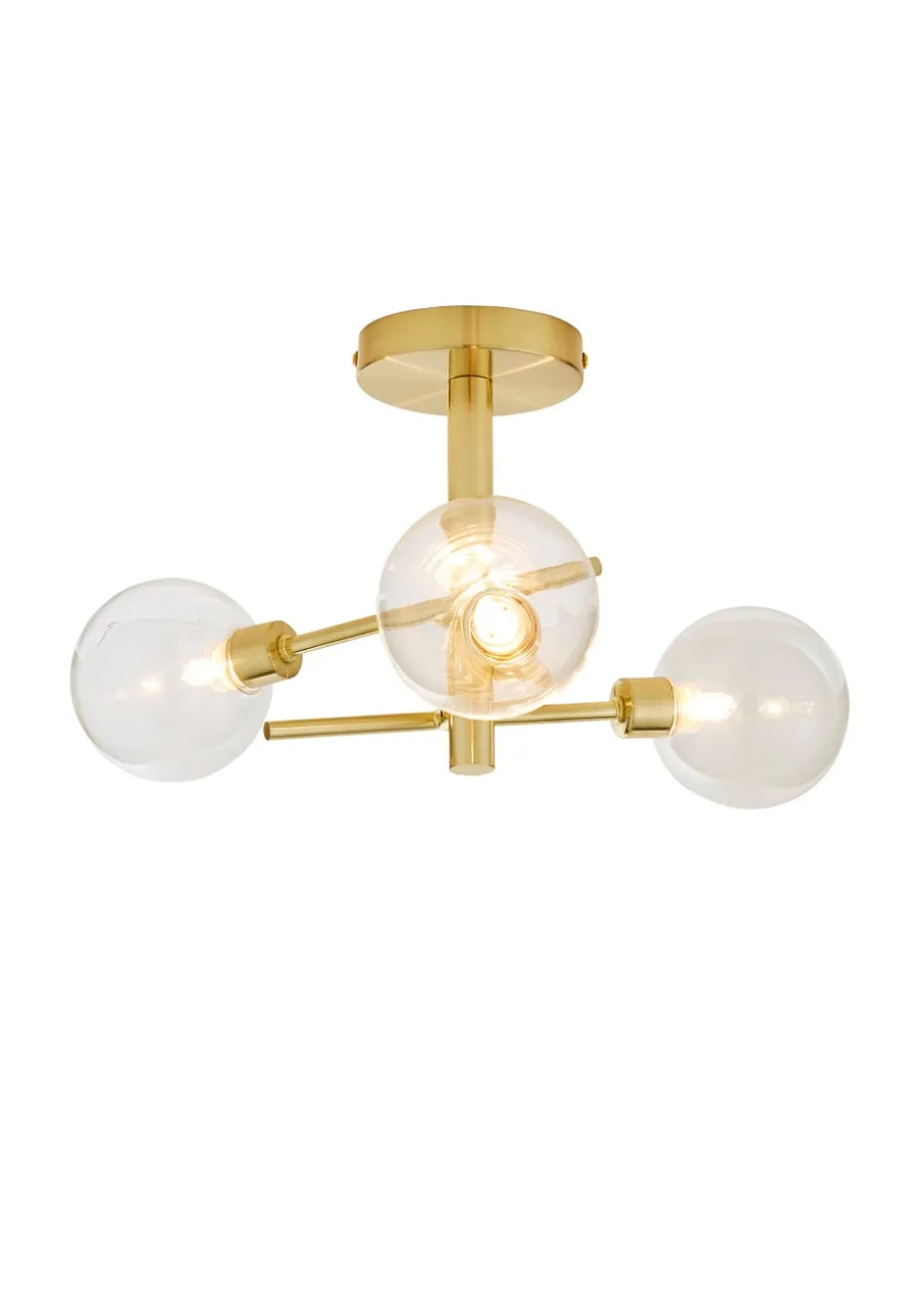 Inlight Nova Brass 3LT Ceiling Light (21cm x 48cm x 48cm)