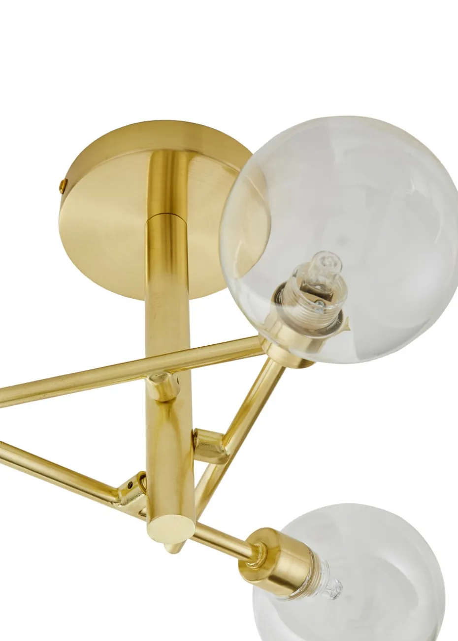 Inlight Nova Brass 3LT Ceiling Light (21cm x 48cm x 48cm)