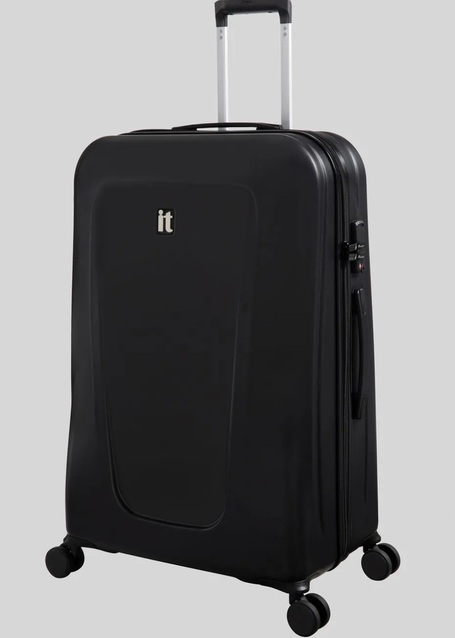 IT Luggage Black Hard Suitcase