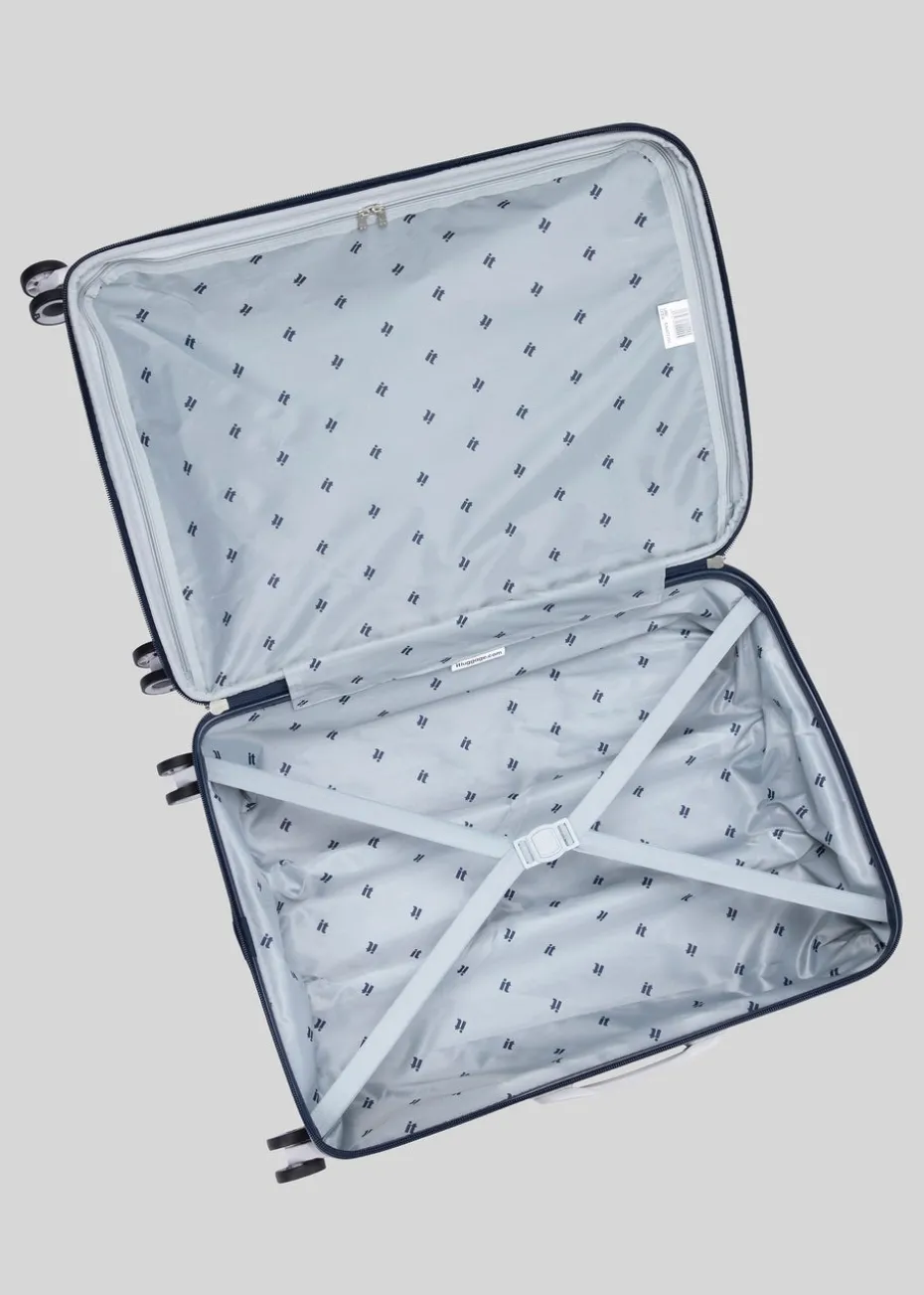 IT Luggage Navy Quilted Suitcase
