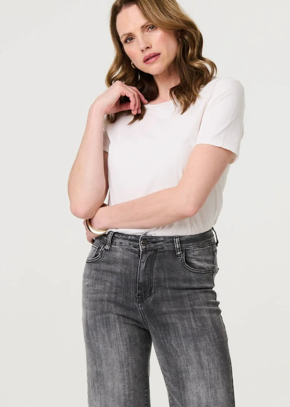 Izabel London Black Relaxed Straight Leg Denim Jeans