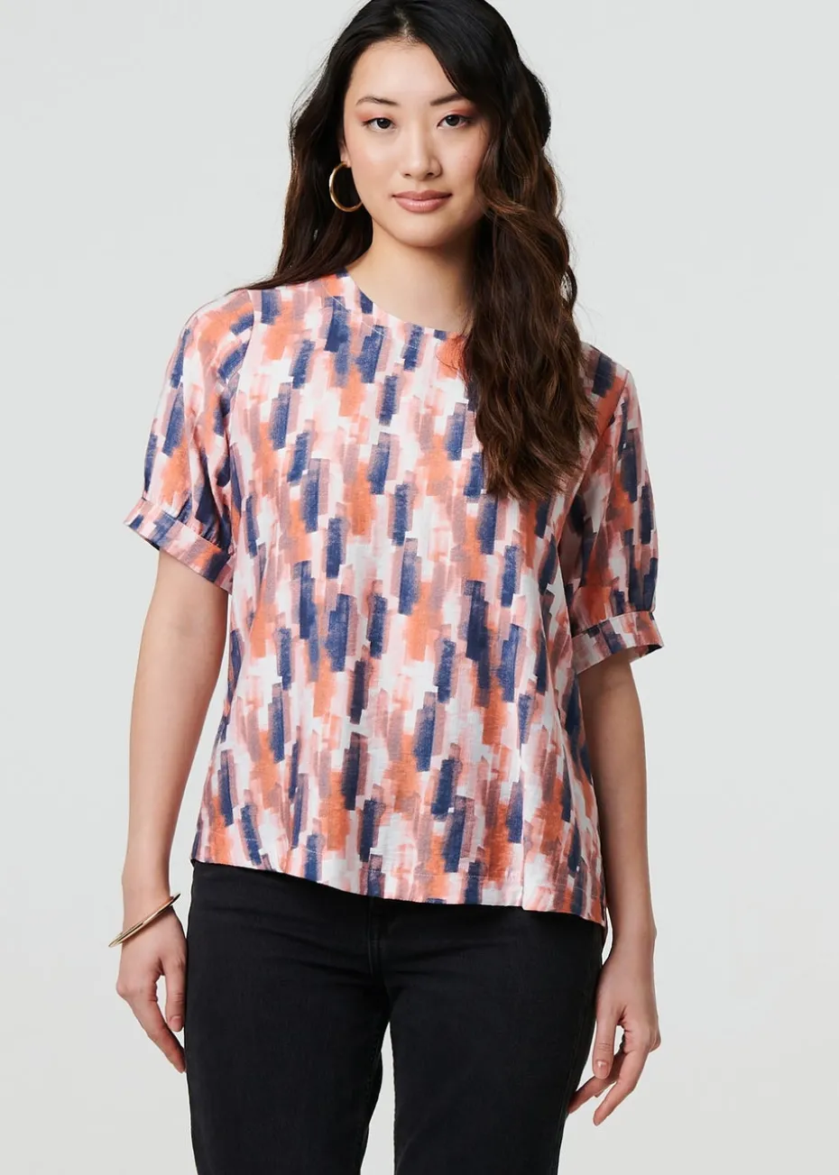 Izabel London Orange Printed Blouse