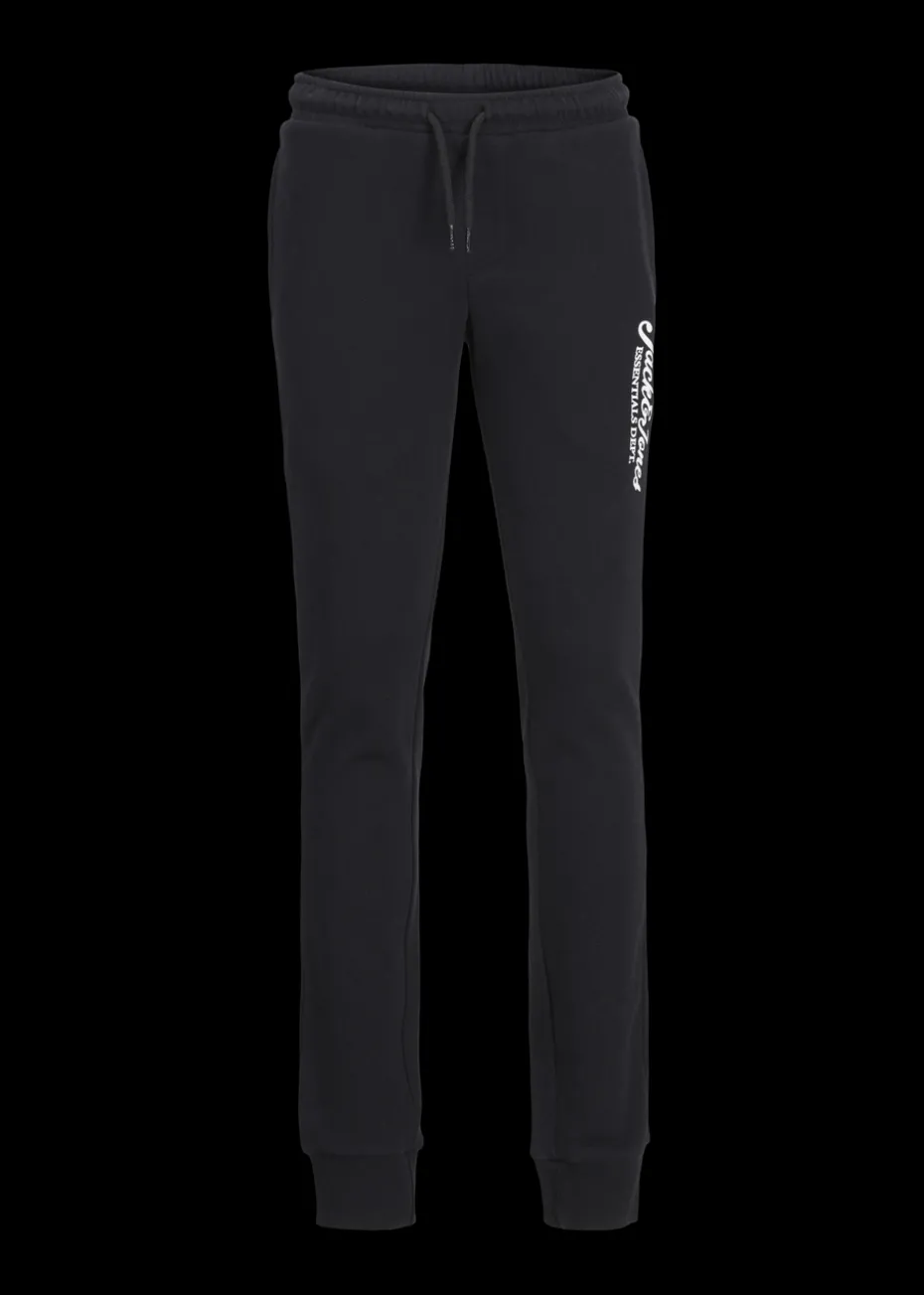Jack & Jones Black Slogan Jogging Bottoms (8-16yrs)