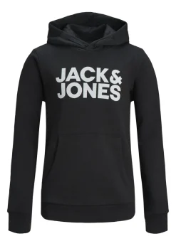 Jack & Jones Kids Black Logo Hoodie (8-16yrs)