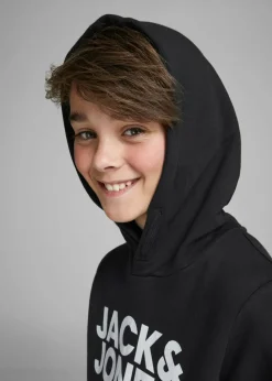 Jack & Jones Kids Black Logo Hoodie (8-16yrs)