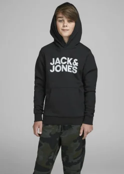 Jack & Jones Kids Black Logo Hoodie (8-16yrs)