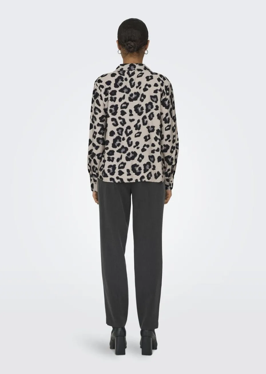 JDY Beige Animal Satin Shirt