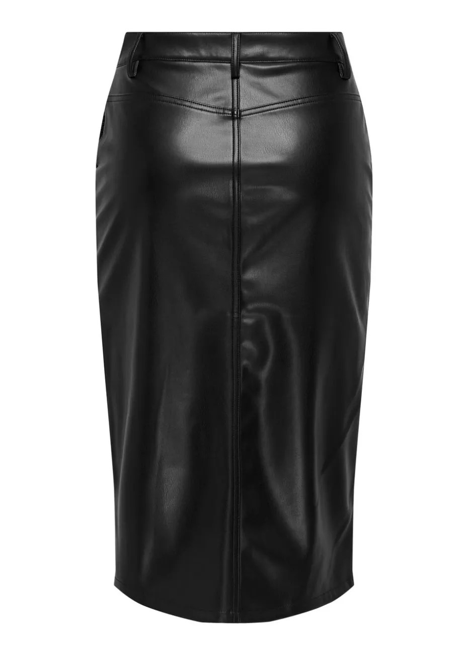 JDY Black Leather Skirt