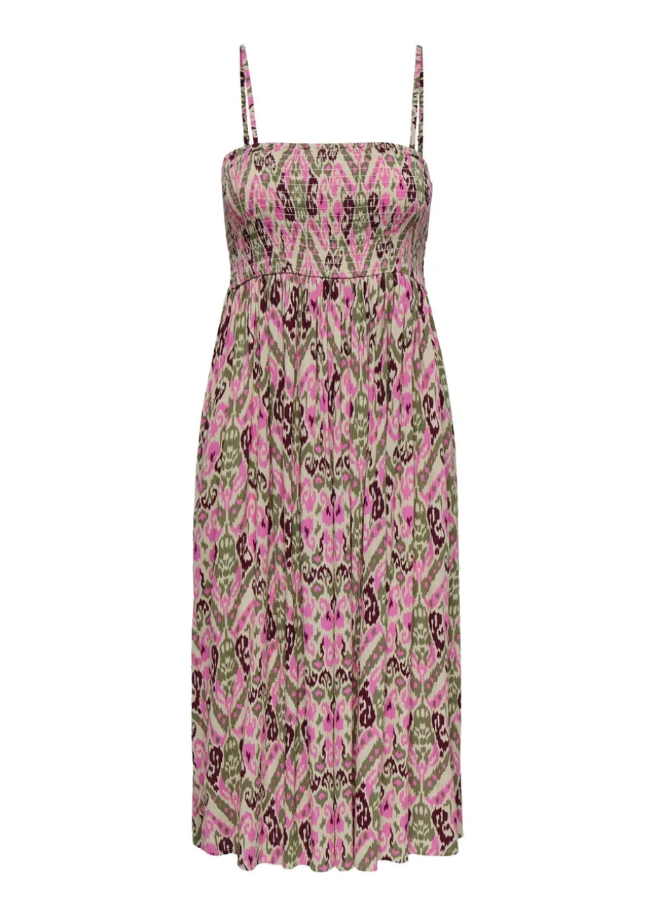 JDY Pink Abstract Midi Dress